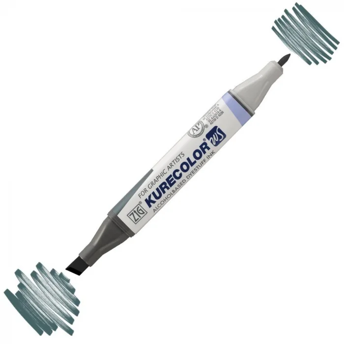 Zig Kurecolor Twin S Grafik Çizim Marker Kalemi 846 Green Gray 4