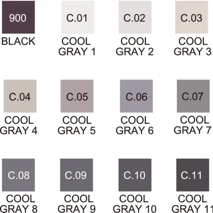 Zig Kurecolor Twin S Marker Kalem Seti 12 Renk COOL GRAY COLORS