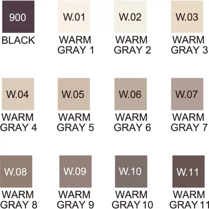 Zig Kurecolor Twin S Marker Kalem Seti 12 Renk WARM GRAY COLORS