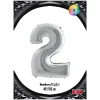 2 Rakam Gümüş Folyo Balon 40