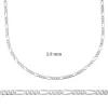 2.8 mm Gümüş Figaro Zincir - 0.80 mikron