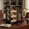 3 Raflı Puro Kutusu Humidor Kabinet Siyah 150s