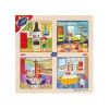 Ahşap Eğitici 4'lü Puzzle