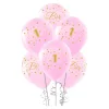 Altın 1 Yaş Baskılı Pembe Balon 12