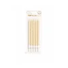 Altın Simli Beyaz Pasta Mumu Seti 15 cm 6 Parça