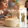 Altın Simli Kıvrımlı Doğum Günü Pasta Mumu