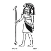 Antik Mısır Tanrı Thoth Geçici Dövme Şablonu