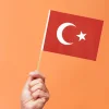 Ay Yıldız Ahşap Çıtalı Kuşe Bayrak 20x30