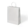 Beyaz Büküm Saplı Kraft Çanta 25x31cm