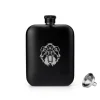 British Mat Siyah Vahşi Ayı Oval Çelik Cep İçki Matarası 4oz 120ml