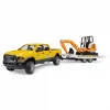 Bruder Ram 2500 Römorklu Pickup ve Mini Ekskavatör 02546