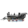 Buharlı Kara Tren Lokomotifi Eskitilmiş Biblo Siyah 32cm