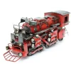 Buharlı Tren Lokomotifi Elyapımı Eskitilmiş Biblo Kırmızı 43cm