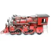 Buharlı Tren Lokomotifi Elyapımı Eskitilmiş Biblo Kırmızı 43cm