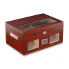 Camlı Puro Kutusu Humidor Mat Maun Vişne 100s