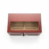 Camlı Puro Kutusu Humidor Mat Maun Vişne 100s