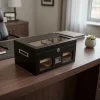 Camlı Puro Kutusu Humidor Mat Siyah 100s