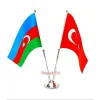 Çiftli Azerbaycan-Türkiye Bayrağı
