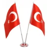 Çiftli Krom Türk Masa  Bayrağı