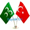 Çiftli Yeşil  Üçhilal Masa Bayrağı