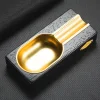 Cigarloong Ahşap Puro Küllüğü Tekli Siyah Gold