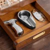 Cigarloong Camlı 4 Çekm.Puro Kutusu Humidor Ceviz 150s