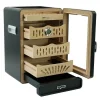 Cigarloong Camlı 4 Çekm.Puro Kutusu Humidor Siyah 150s