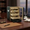 Cigarloong Camlı 4 Çekm.Puro Kutusu Humidor Siyah 150s