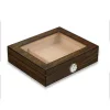 Cigarloong Camlı Puro Kutusu Humidor Ceviz 25s