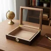 Cigarloong Camlı Puro Kutusu Humidor Ceviz 25s