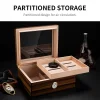 Cigarloong Camlı Puro Kutusu Humidor Ceviz 50s
