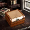Cigarloong Camlı Puro Kutusu Humidor Ceviz 60s