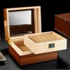 Cigarloong Camlı Puro Kutusu Humidor Ceviz 60s