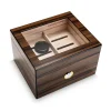 Cigarloong Camlı Puro Kutusu Humidor Ceviz 70s