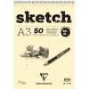 Clairefontaine Ivory Sketch Eskiz Çizim Defteri Üstten Spiralli 90 gr. A3 50 yp.