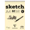 Clairefontaine Ivory Sketch Eskiz Çizim Defteri Üstten Spiralli 90 gr. A4 50 yp.