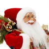 Çuval Taşıyan Gözlüklü Noel Baba Dekoratif Biblo 46 cm