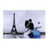 Dekoratif Vintage Metal Pano Eifell Love 20x30