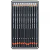 Derwent Graphic Dereceli Kalem Karakalem Eskiz Çizim Seti Soft (Sketching) 12li Teneke Kutu