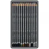 Derwent Graphitint Suda Çözünebilen Renkli Eskiz Çizim Kalemi Seti 12li Teneke Kutu