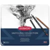 Derwent Sketching Collection Karakalem Eskiz Çizim Seti 24lü Teneke Kutu