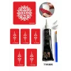 El Süsleme Mandala Hint Kınası ile Geçici Dövme Yapma Seti