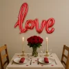 El Yazısı Görünümlü Kırmızı Love Folyo Balon