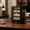 Elektronik Nemlendiricili Camlı 4 Çekmeceli Puro Kutusu Humidor Siyah