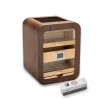 Elektronik Nemlendiricili Camlı 5 Çekmeceli Puro Kutusu Humidor Skylight Ceviz