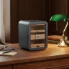 Elektronik Nemlendiricili Camlı 5 Çekmeceli Puro Kutusu Humidor Skylight Karbon Desen
