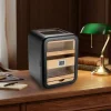 Elektronik Nemlendiricili Camlı 5 Çekmeceli Puro Kutusu Humidor Skylight Siyah