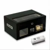 Elektronik Nemlendiricili Camlı Puro Kutusu Humidor Mat Siyah