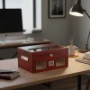 Elektronik Nemlendiricili Camlı Puro Kutusu Humidor Maun