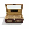 Elektronik Nemlendiricili Camlı Puro Kutusu Humidor Maun